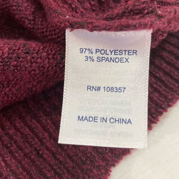 St. John's Bay Maroon Red Mock Neck Sweater Women's Lagenlook Tight Knit Design - Picture 7 of 11
